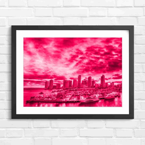Vibrant miami skyline with - vibrant,