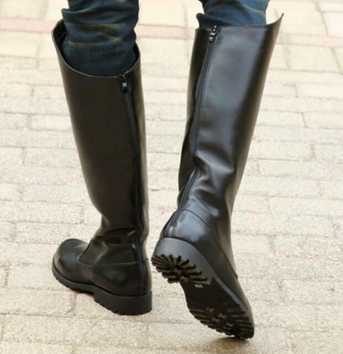 Men military boots - men's, leather