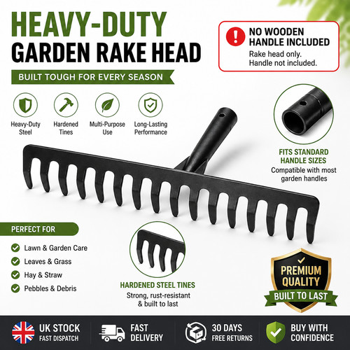 Garden rake steel - steel, hardened