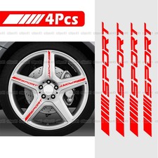 4Pcs Red SPORT Logo Strip Car