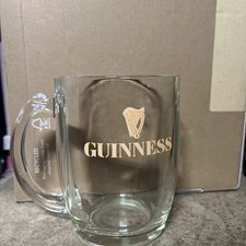 Vintage Guinness Glass Full Pint Tankard Mug Stein with Handle 1pint/ 1970