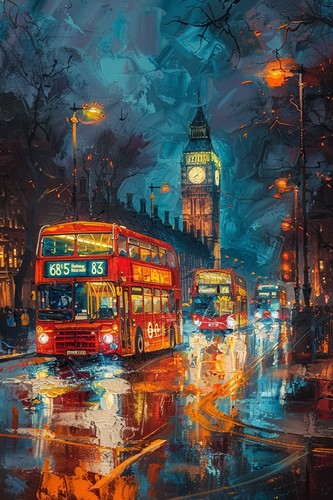 London red bus canvas - london,