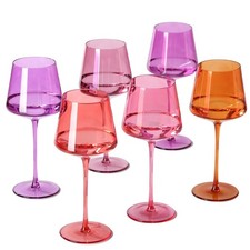 Colored Wine Glasses Set of 6