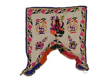 Vintage Embroidered Banjara Door Archway Floral Mirrored Ganesh Wall Hanging