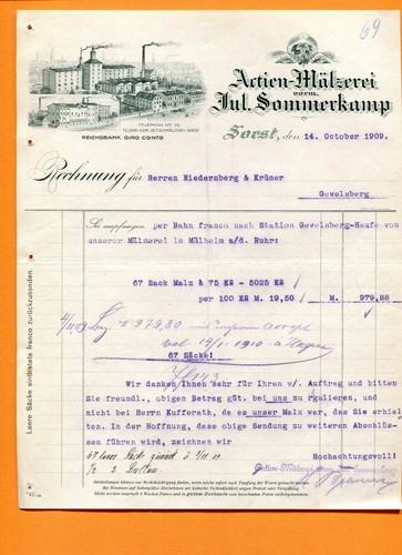 Invoice 1909 actien - /,