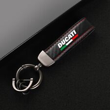 Ducati Leather Motorcycle Motorbike Keyring Key Fob Tag V2 V4 Streetfighter