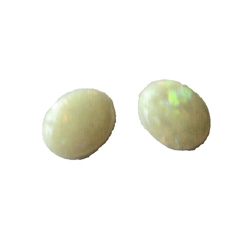 Pair solid white opal - solid,
