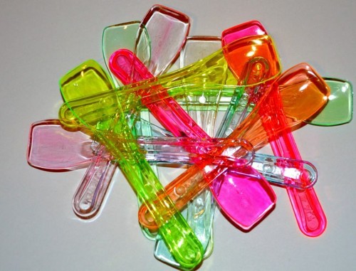 Ice cream spoons mix colours - cream,