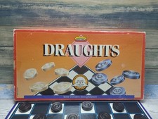 Vintage 1990 Spears Draughts Board Game  Original With Wooden Draughtsmen