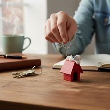 Peanuts Snoopy House 3D Keyring Light Up Keychain 1980s Cartoon Character  BNWT
