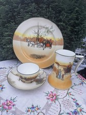 Antique Royal Doulton 'Coaching Days' set.10 Inches Plate Tea Cup And Jug
