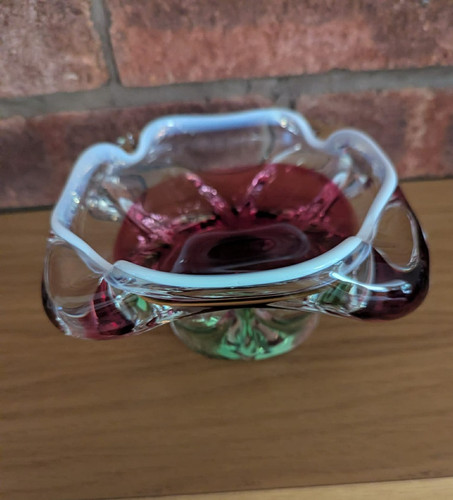 Vintage czech art glass bowl - art,