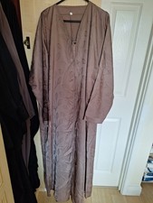 Brown Embossed Open Abaya