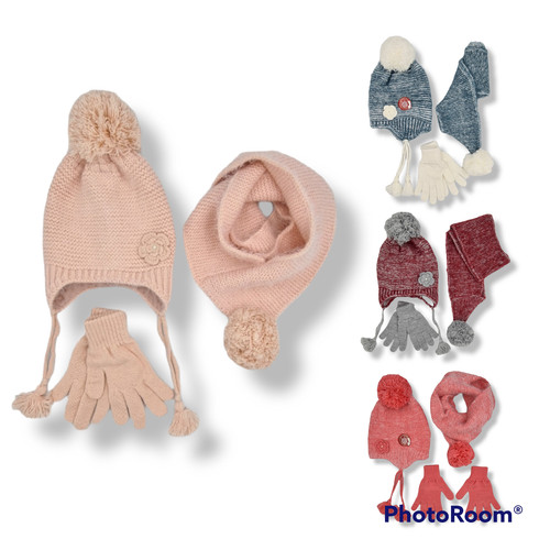 Girls knitted hat 15 - knitted, (9-15