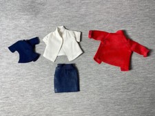 Mixed set cabin crew flight attendant style uniform clothes blue fit 12" doll