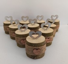 10x silver Rustic wedding table decorations/favours