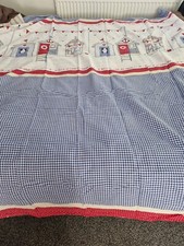 Double Duvet set beach hut sailing boat seaside quilt cover and 2 pillowcases.
