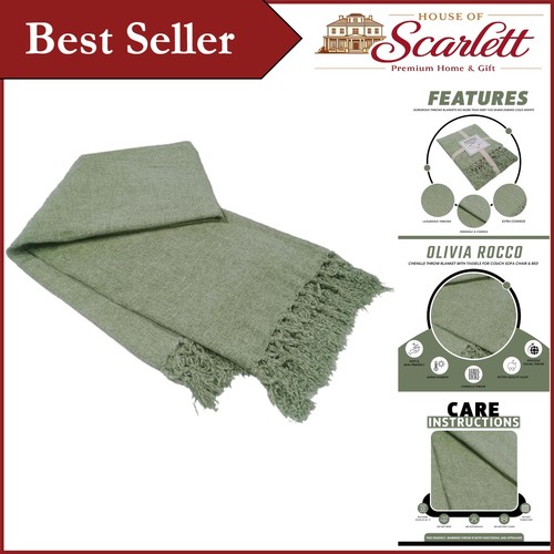 Chic sage green chenille - sage,