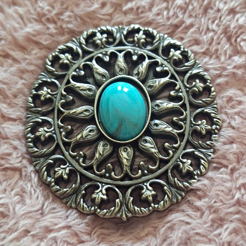 Round silver filigree belt - round,