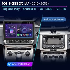 For VW Passat B6/B7/CC 6+128GB Android 10.1"Car Radio CarPlay GPS Navi 4G+ 8CORE