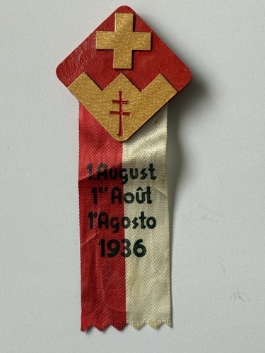1936 swiss national day badge - day, badge.