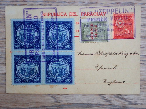 Zeppelin cancels postcard - on,