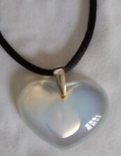 Lalique Opalescent Pendant - Heart-within-a-Heart in Original Box