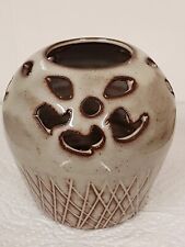 Vintage Creigiau Welsh Studio Pottery Pierced Earthenware Vase 3.5"