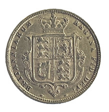 1884 Gold Half Sovereign 1/2