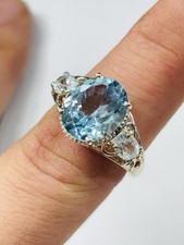 TJC silver ring UK size M with blue topaz and aquamarines new with tag