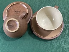 DENBY COFFEE COLOURED CUPS AND