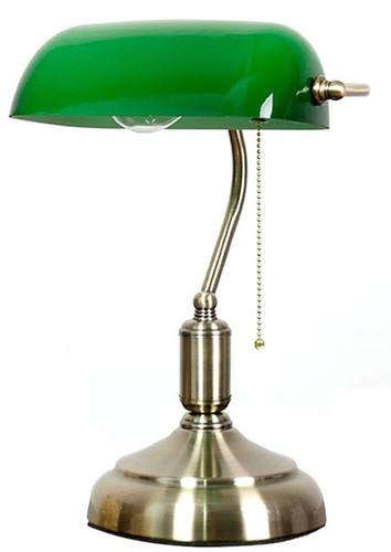 Green bankers desk lamp - desk,