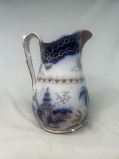 Chinese or Japanese Imari porcelain pottery jug pitcher 19th century enamelled