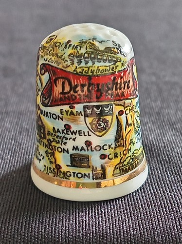 Derbyshire map thimble - map,