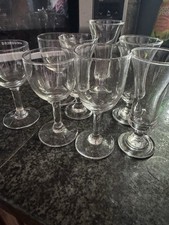 Assorted Sherry/Port Glasses Eight Small Old-Fashioned Drinking Glasses