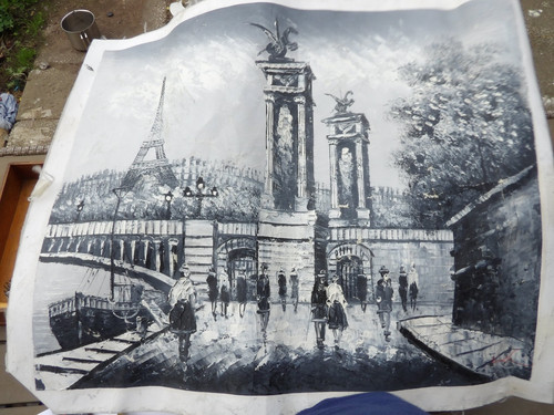 Vintage oil canvas - vintage,