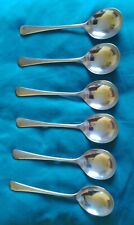 Set of 6 Vintage Elkington Monarchy Silver Plated Soup Spoons
