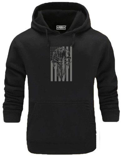 Usa flag skull hoodie gym - flag,