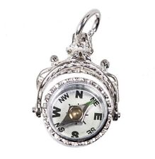 STERLING SILVER SWIVEL FOB COMPASS CHARM 