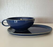 IKEA 18004 Blue Soup Bowl Cup And Sandwich Plate Retired 002