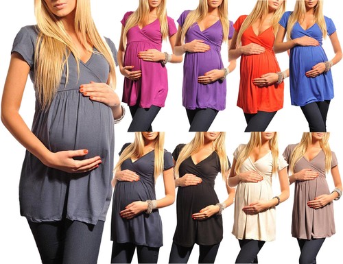 Maternity top tunic neck - maternity, v