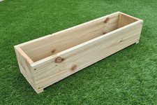 Rustic wooden garden planters
