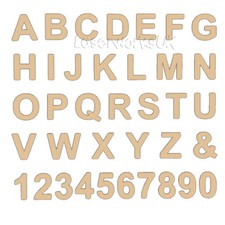 Arial Font - Wooden Letters &