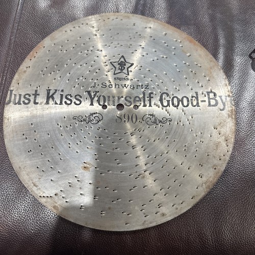 Antique music box - tin, disc
