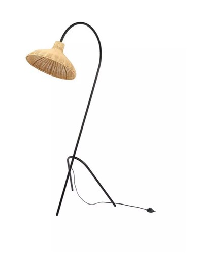 Arched floor lamp - lamp, rattan