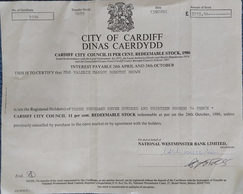 Vintage share certificate - vintage,