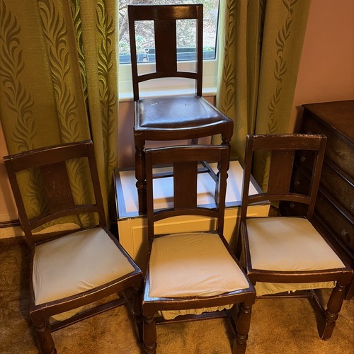 Vintage oak chairs set - vintage, 4