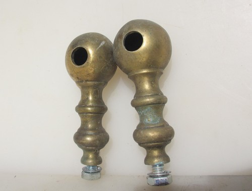 Victorian brass pole - brass, holders