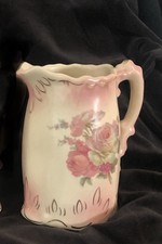 Lovely Vintage Small Pink Floral Vase Jug country decor Cottagecore Shabby Chic