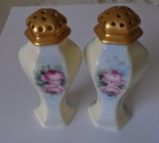 VINTAGE 1900s CHINA HAT PIN  HOLDERS X  2 GREEN STAMP BELLEEK STAMP VERY PRETTY